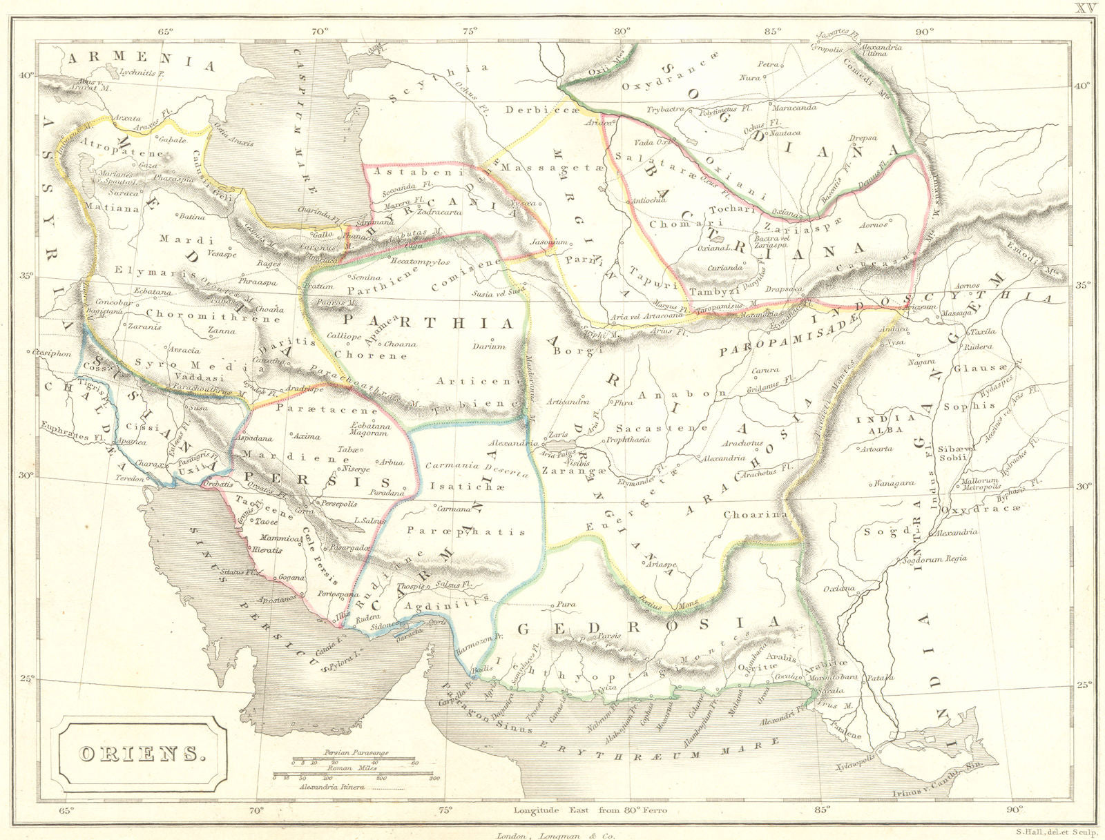 ASIA. Oriens Iraq Iran Pakistan 1847 old antique vintage map plan chart